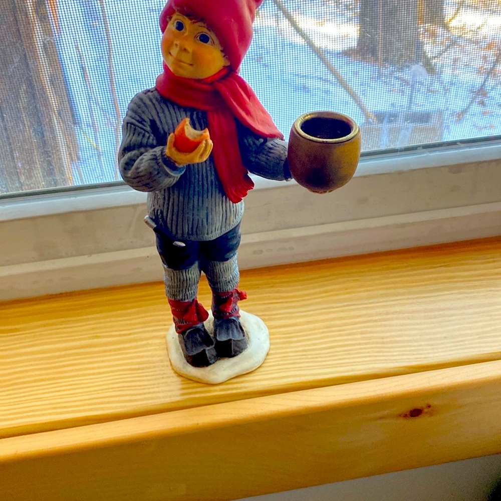 Festive Figurine with Red Scarf and Hat made in Norway
